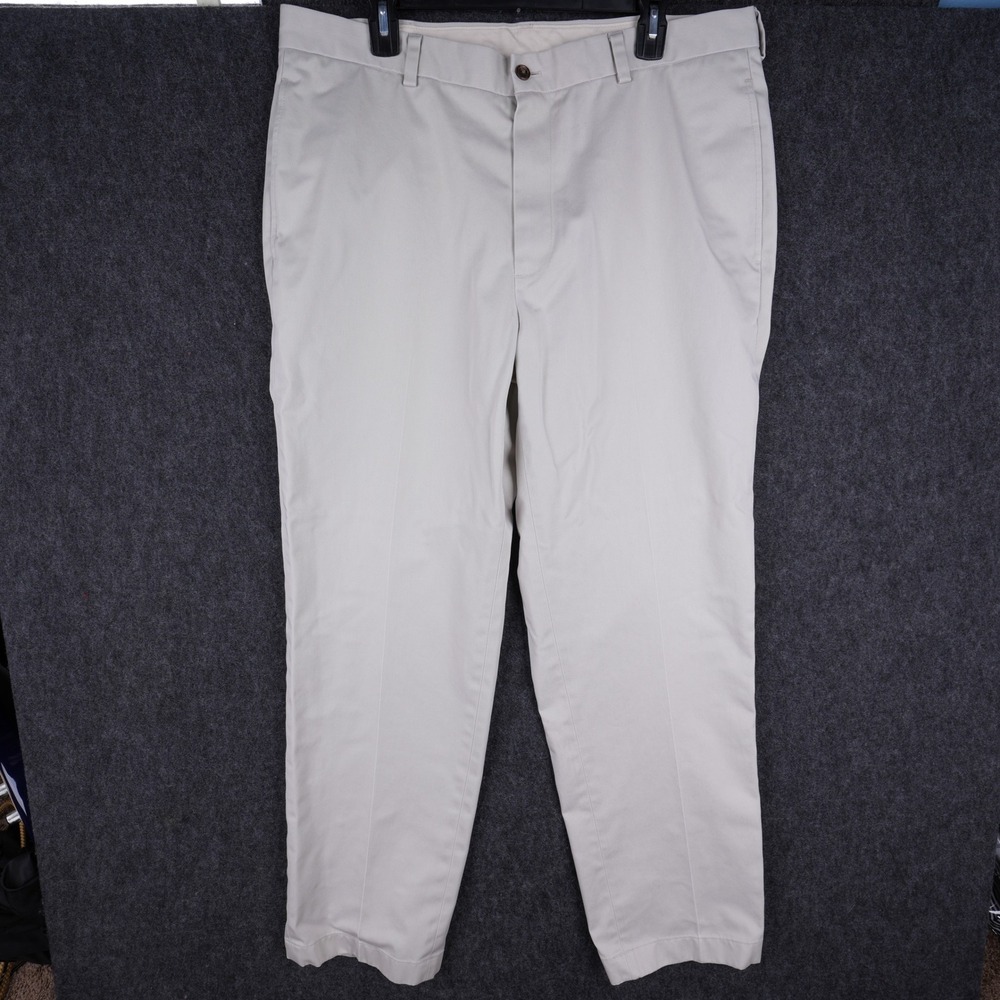 Brooks Brothers 346 Advantage Chino Clark Men 38x32 Stone Beige Good Cotton